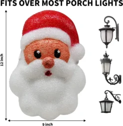 2pcs Christmas Santa Porch Light Cover 11 2pcs Christmas Santa Porch Light Cover -Christmas Favors Shop 2 Piece Santa Porch Light Covers 4 result 600x613 1