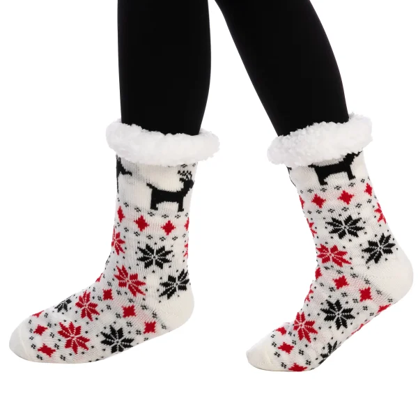 2pcs Women's Red Soft Fuzzy Slipper Socks 6 2pcs Women's Red Soft Fuzzy Slipper Socks - Image 4