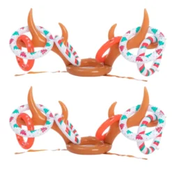 2pcs Inflatable Reindeer Antler Ring Toss Game