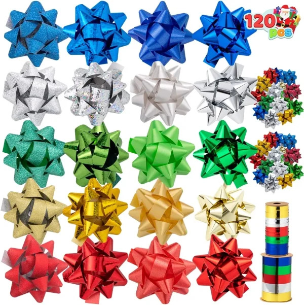 120pcs Christmas Ribbons And Bows Decoration 4 120pcs Christmas Ribbons And Bows Decoration - Image 2