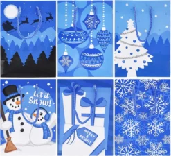 20pcs Christmas Small Blue Paper Gift Bags -Christmas Favors Shop 20 Piece Small Blue Christmas Holiday Bags 5 result 600x546 1