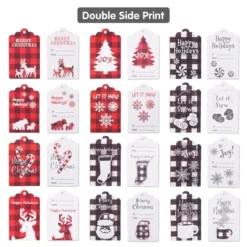 200pcs Christmas Kraft Paper Assorted Gift Tags 10 200pcs Christmas Kraft Paper Assorted Gift Tags -Christmas Favors Shop 200Pcs Buffalo Plaid Tags 2 result 600x600 1