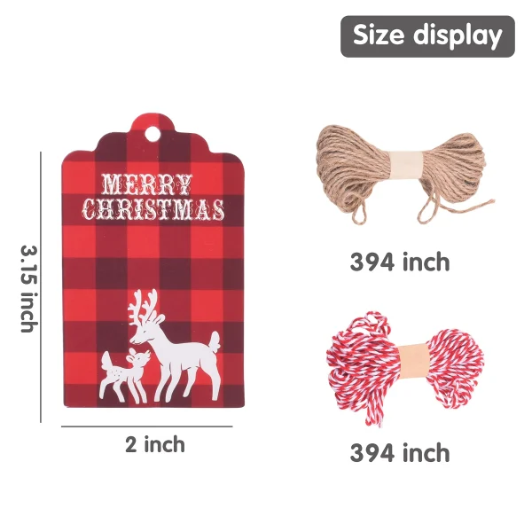 200pcs Christmas Kraft Paper Assorted Gift Tags 6 200pcs Christmas Kraft Paper Assorted Gift Tags - Image 4