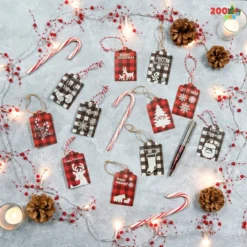 200pcs Christmas Kraft Paper Assorted Gift Tags 12 200pcs Christmas Kraft Paper Assorted Gift Tags -Christmas Favors Shop 200Pcs Buffalo Plaid Tags 4 result 600x600 1