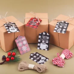 200pcs Christmas Kraft Paper Assorted Gift Tags 13 200pcs Christmas Kraft Paper Assorted Gift Tags -Christmas Favors Shop 200Pcs Buffalo Plaid Tags 5 result 600x600 1