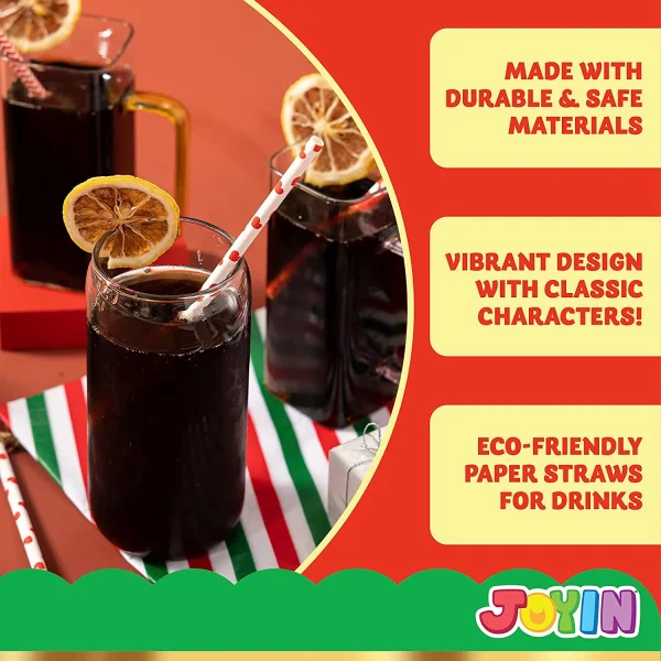 200pcs Disposable Christmas Paper Drinking Straws 7 200pcs Disposable Christmas Paper Drinking Straws - Image 5