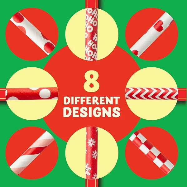 200pcs Disposable Christmas Paper Drinking Straws 5 200pcs Disposable Christmas Paper Drinking Straws - Image 3