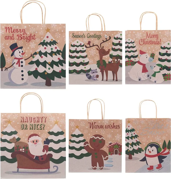 24pcs Christmas Kraft Goodie Bags 5 24pcs Christmas Kraft Goodie Bags - Image 3