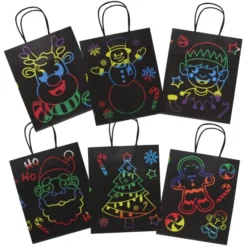 24pcs Christmas Kraft Paper Bag Gift Bag