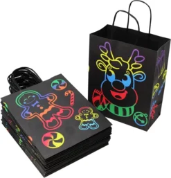 24pcs Christmas Kraft Paper Bag Gift Bag -Christmas Favors Shop 24 Piece Christmas Gift Bags 3 result 600x625 1