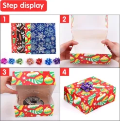 24pcs Christmas Kraft Paper Cookie Boxes -Christmas Favors Shop 24Pcs 3 Size Nesting Box with 4 Christmas Design Set 5 600x602 1