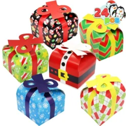 24pcs 3D Christmas Goodie Boxes With Bow 12 24pcs 3D Christmas Goodie Boxes With Bow -Christmas Favors Shop 24Pcs 3D Christmas Goodie Boxes with Bow 1 600x600 1