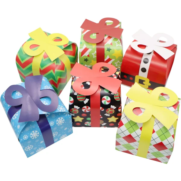 24pcs 3D Christmas Goodie Boxes With Bow 3 24pcs 3D Christmas Goodie Boxes With Bow