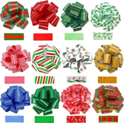 24pcs Christmas Pull Bows Ribbon 4.7in