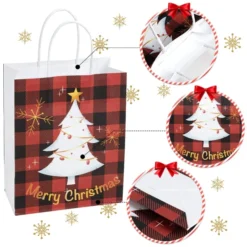 24pcs Christmas Buffalo Plaid Gift Bags With Handles -Christmas Favors Shop 24Pcs Buffalo Plaid Gift Bags 5 result 600x600 1