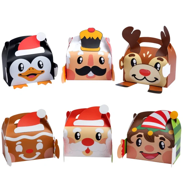 24pcs 3D Cardboard Christmas Cookie Gift Box 3 24pcs 3D Cardboard Christmas Cookie Gift Box
