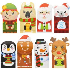 24pcs Christmas Die-Cut Flip Over Paper Treat Bags