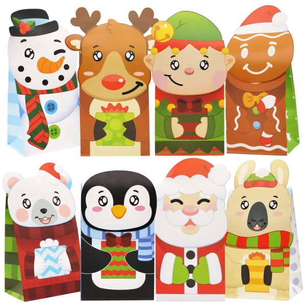 24pcs Christmas Die-Cut Flip Over Paper Treat Bags 6 24pcs Christmas Die-Cut Flip Over Paper Treat Bags - Image 4