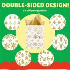 24pcs Christmas Gold Foil Gift Bags 10 24pcs Christmas Gold Foil Gift Bags -Christmas Favors Shop 24Pcs Christmas Foil Gold Gift Bags 7 600x600 1