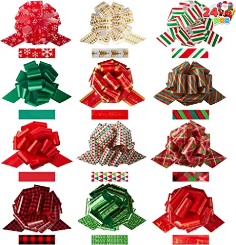 24pcs Gift Wrapping Christmas Pull Bows 4.7in 4 24pcs Gift Wrapping Christmas Pull Bows 4.7in - Image 2