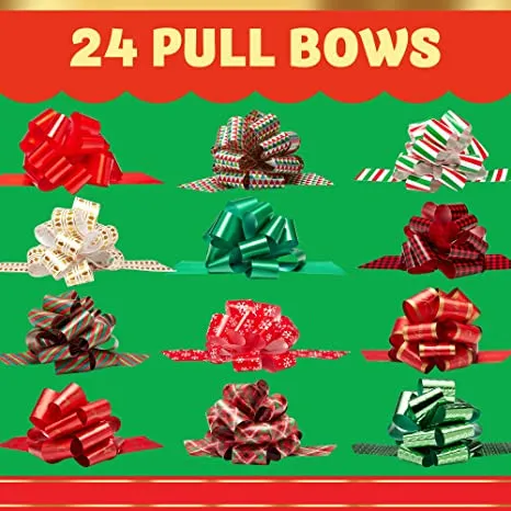 24pcs Gift Wrapping Christmas Pull Bows 4.7in 5 24pcs Gift Wrapping Christmas Pull Bows 4.7in - Image 3