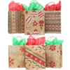 24pcs Christmas Kraft Paper Gift Bags 1 24pcs Christmas Kraft Paper Gift Bags -Christmas Favors Shop 24Pcs Christmas Kraft Gift Bags with Assorted Christmas Prints 600x600 1