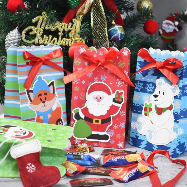 24pcs Christmas Treat Bags With Large Sticking Tag 3 24pcs Christmas Treat Bags With Large Sticking Tag