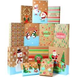 24pcs Christmas Shirt Gift Boxes With Vintage Designs