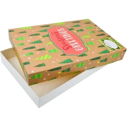 24pcs Christmas Shirt Gift Boxes With Vintage Designs -Christmas Favors Shop 24Pcs Kraft Alike Assorted 3 Dimensions Shirt Gift Box Set with Cute amp Generic Design Set with Stickers 2 1