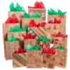 12pcs Reusable Kraft Paper Christmas Gift Bags With Handle 2 12pcs Reusable Kraft Paper Christmas Gift Bags With Handle -Christmas Favors Shop 24Pcs Kraft Gift Bags 2 1 600x600 1