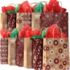 24pcs Christmas Goodie Bag Gifts With Handles 1 24pcs Christmas Goodie Bag Gifts With Handles -Christmas Favors Shop 24Pcs Kraft Holiday Gift Bags 1 2 600x623 1