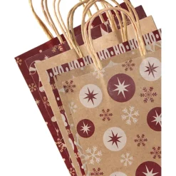 24pcs Christmas Goodie Bag Gifts With Handles 9 24pcs Christmas Goodie Bag Gifts With Handles -Christmas Favors Shop 24Pcs Kraft Holiday Gift Bags 1 3