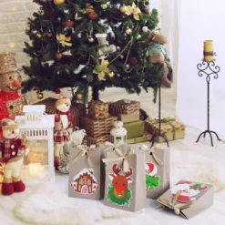 24pcs Christmas Kraft Paper Gift Bags With Silk Ribbon 12 24pcs Christmas Kraft Paper Gift Bags With Silk Ribbon -Christmas Favors Shop 24Pcs Paper Gift Bags with Silk Ribbon 4 result 600x600 1