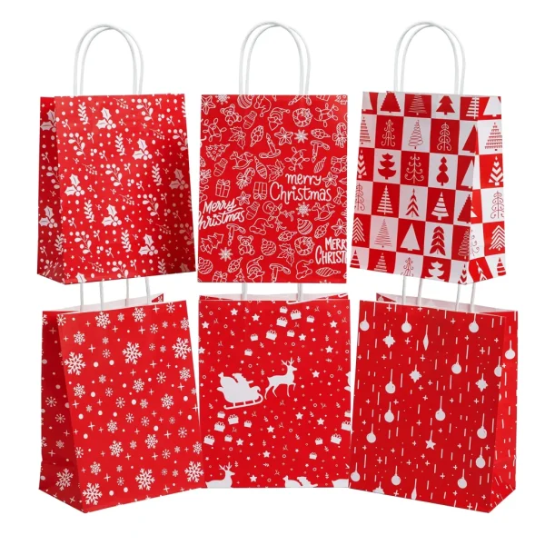 24pcs Red Christmas Gift Bags 3 24pcs Red Christmas Gift Bags