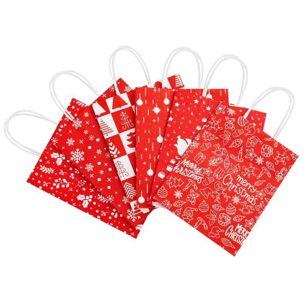 24pcs Red Christmas Gift Bags 4 24pcs Red Christmas Gift Bags - Image 2