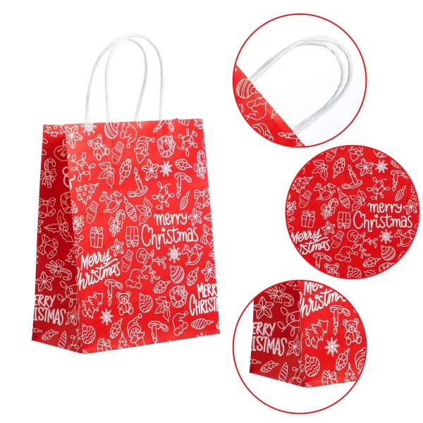 24pcs Red Christmas Gift Bags 8 24pcs Red Christmas Gift Bags - Image 6