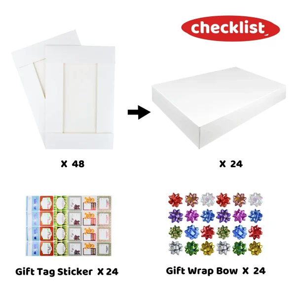 24pcs Christmas White Shirt Gift Boxes 4 24pcs Christmas White Shirt Gift Boxes - Image 2