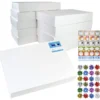 24pcs Christmas White Shirt Gift Boxes -Christmas Favors Shop 24Pcs White Gift Box with Vintage Stickers 结果 600x600 1