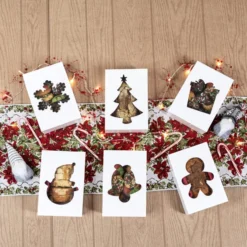 24pcs White Christmas Cookie Boxes