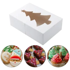 24pcs White Christmas Cookie Boxes -Christmas Favors Shop 24Pcs White Treat Boxes with Window 4 result 600x600 1