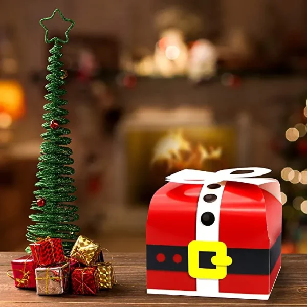 24pcs 3D Christmas Goodie Boxes With Bow 6 24pcs 3D Christmas Goodie Boxes With Bow - Image 4