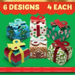 24pcs 3D Christmas Goodie Gift Boxes With Bow -Christmas Favors Shop 24pcs 3D Christmas Goodie Gift Boxes with Bow 7 600x600 1