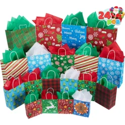 24pcs Assorted Christmas Gift Bags Bulk -Christmas Favors Shop 24pcs Assorted Christmas Gift Bags Bulk