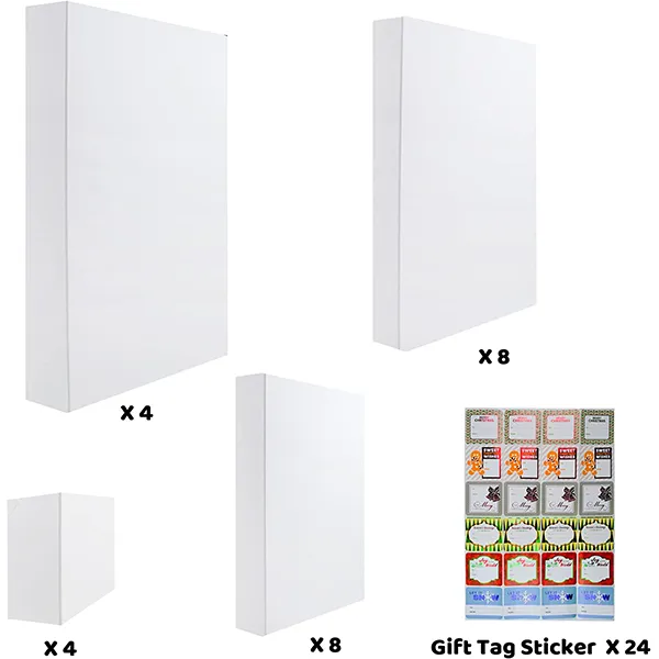 24pcs Assorted White Paper Christmas Shirt Gift Box Set 5 24pcs Assorted White Paper Christmas Shirt Gift Box Set - Image 3