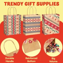 24pcs Christmas Assorted Prints Kraft Gift Bags -Christmas Favors Shop 24pcs Christmas Assorted Prints Kraft Gift Bags 4 结果 600x600 1