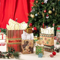 24pcs Christmas Foil Gift Bags Assorted Sizes