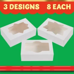 24pcs Christmas Gift Cookie Boxes With Window Set -Christmas Favors Shop 24pcs Christmas Gift Cookie Boxes With Window Set 3 结果 600x600 1