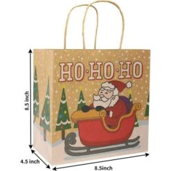 24pcs Christmas Kraft Paper Goodie Gags With Handle 11 24pcs Christmas Kraft Paper Goodie Gags With Handle -Christmas Favors Shop 24pcs Christmas Kraft Paper Goodie Gags with Handle 5 600x600 1