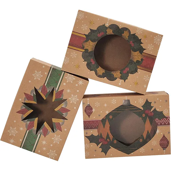 24pcs Foiled Kraft Christmas Cookie Boxes 4 24pcs Foiled Kraft Christmas Cookie Boxes - Image 2