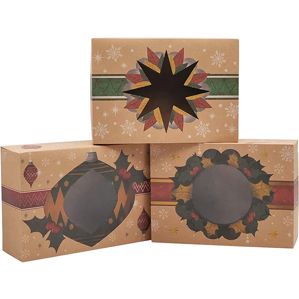 24pcs Foiled Kraft Christmas Cookie Boxes 5 24pcs Foiled Kraft Christmas Cookie Boxes - Image 3